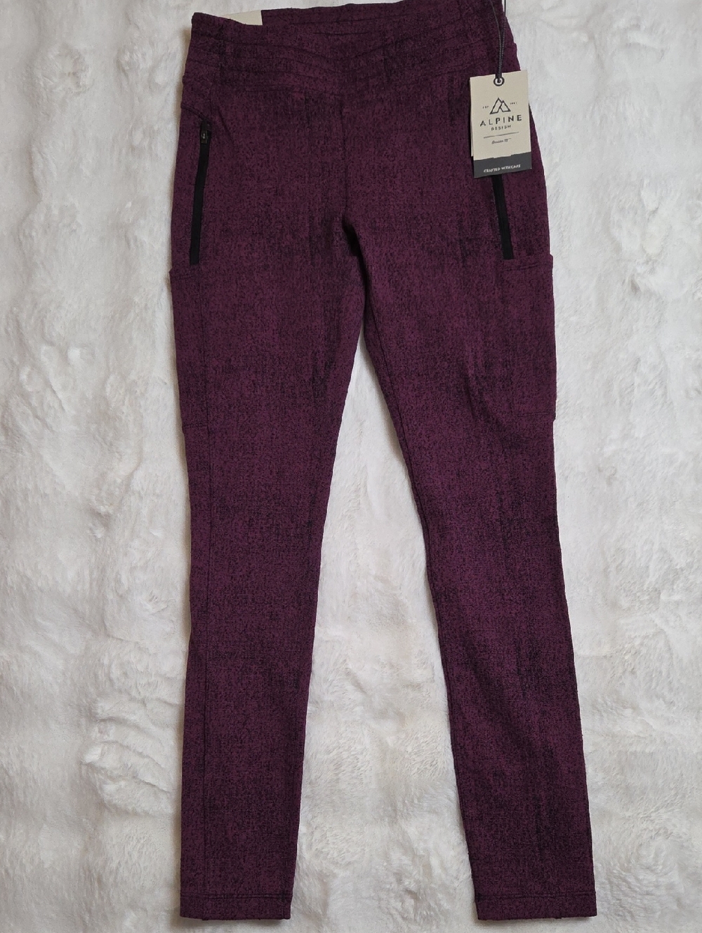 Alpine Design Deep Plum Zip-Pocket Active Leggings